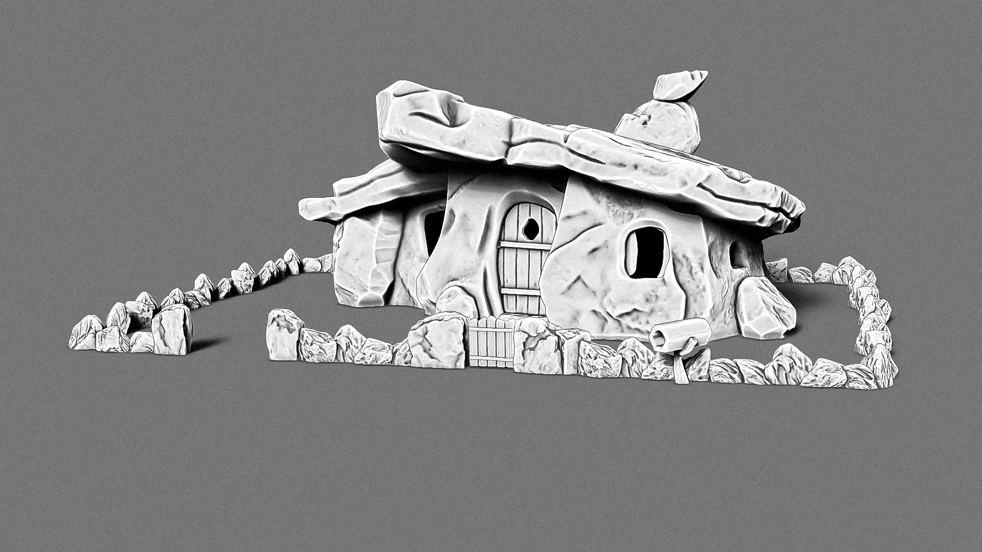 Stone Age Cartoon House 2 RoZ 3D print model