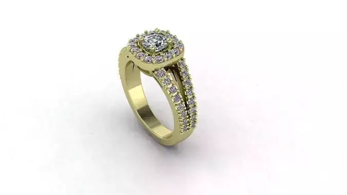 Gold And Diamonds Engagement Ring