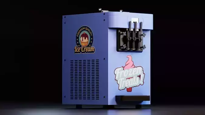 Commercial Ice Cream Machine 3D model 2