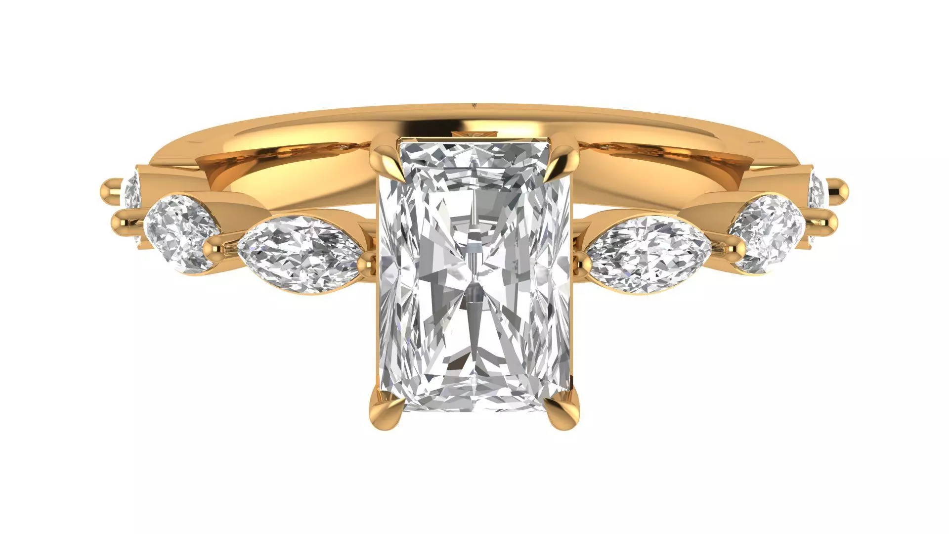 Radiant Marquise Band 3D print model