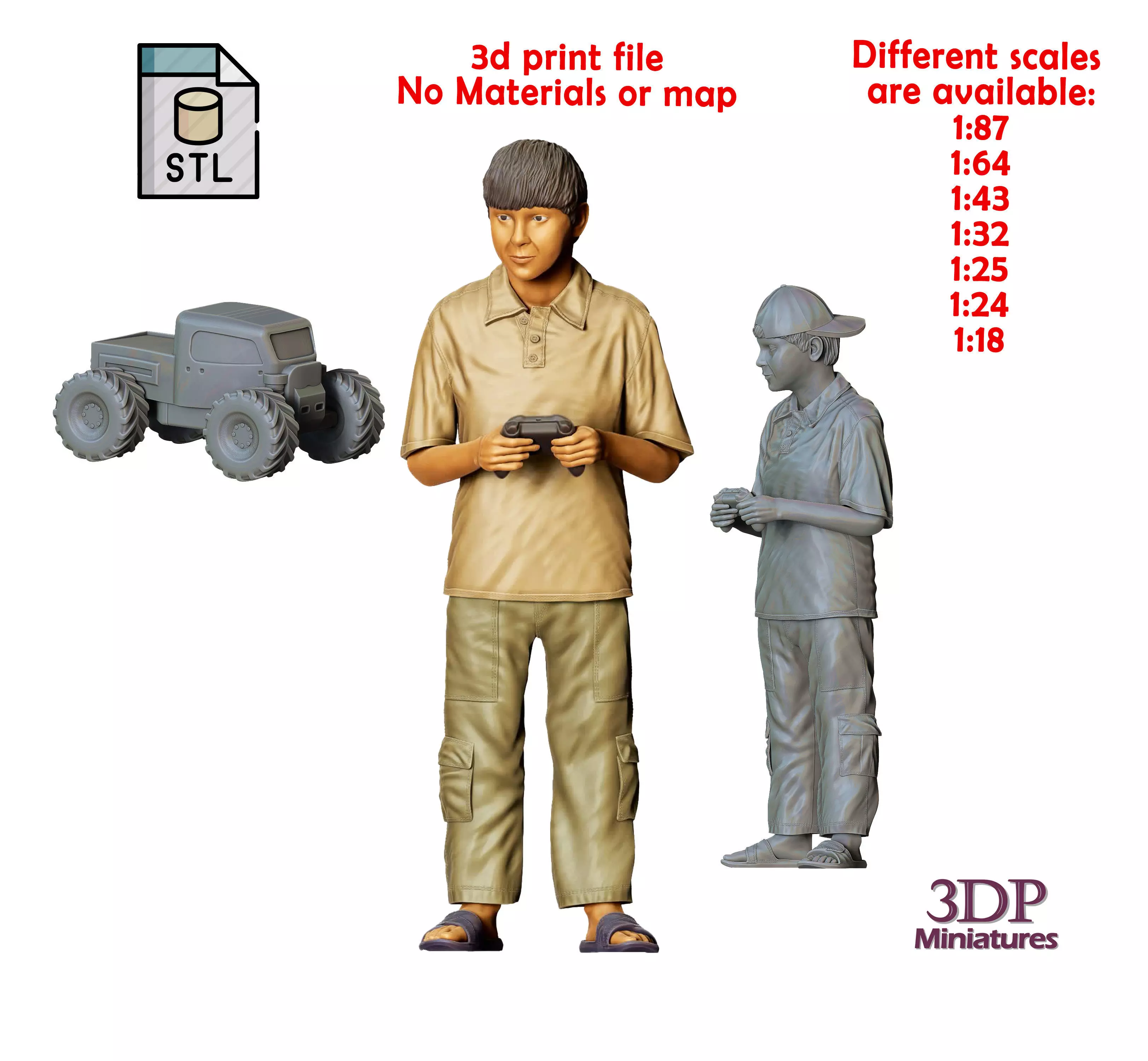 N1 Kids playing with RC cars 3D print model