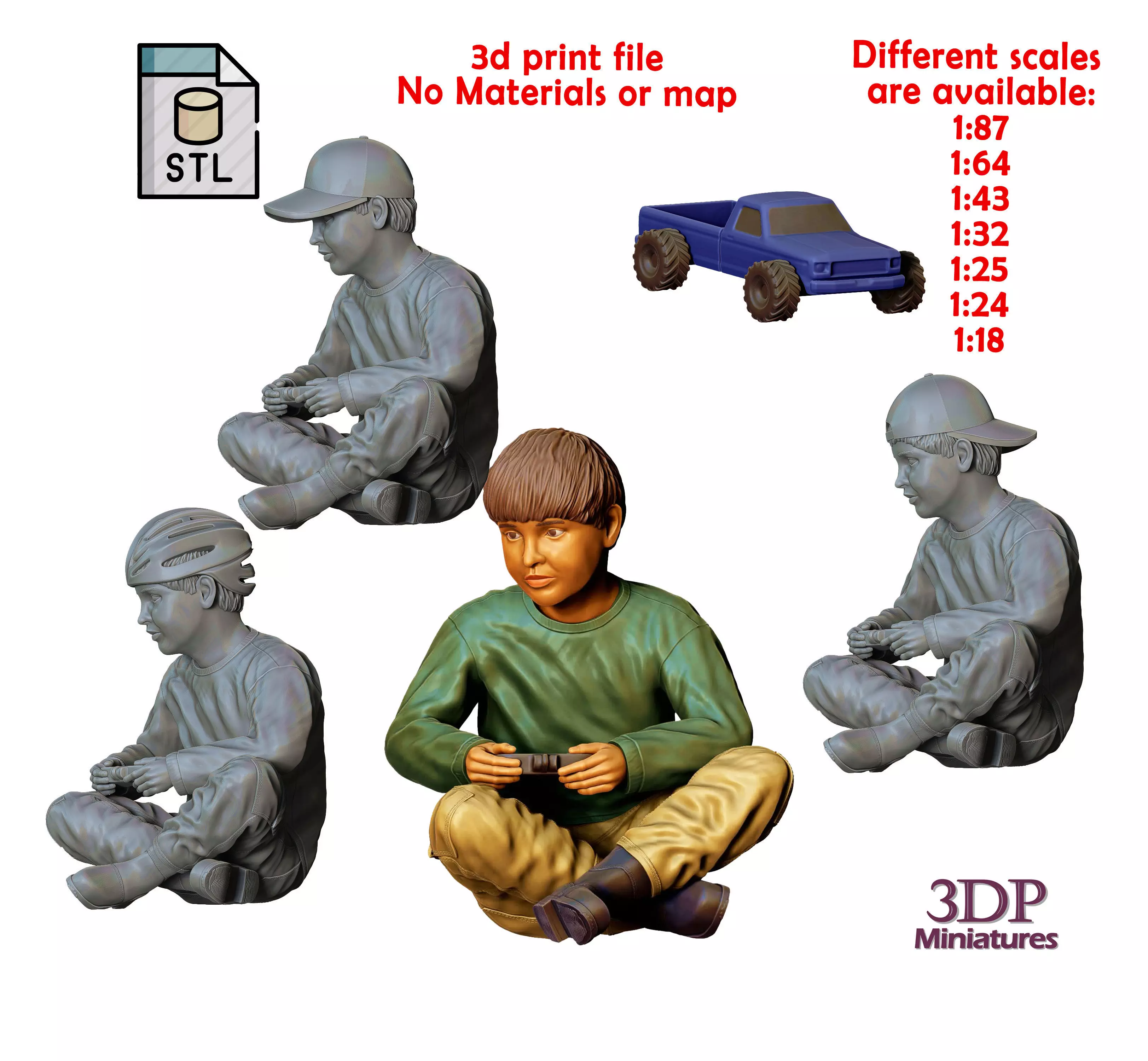 N3 Kids playing with RC cars 3D print model