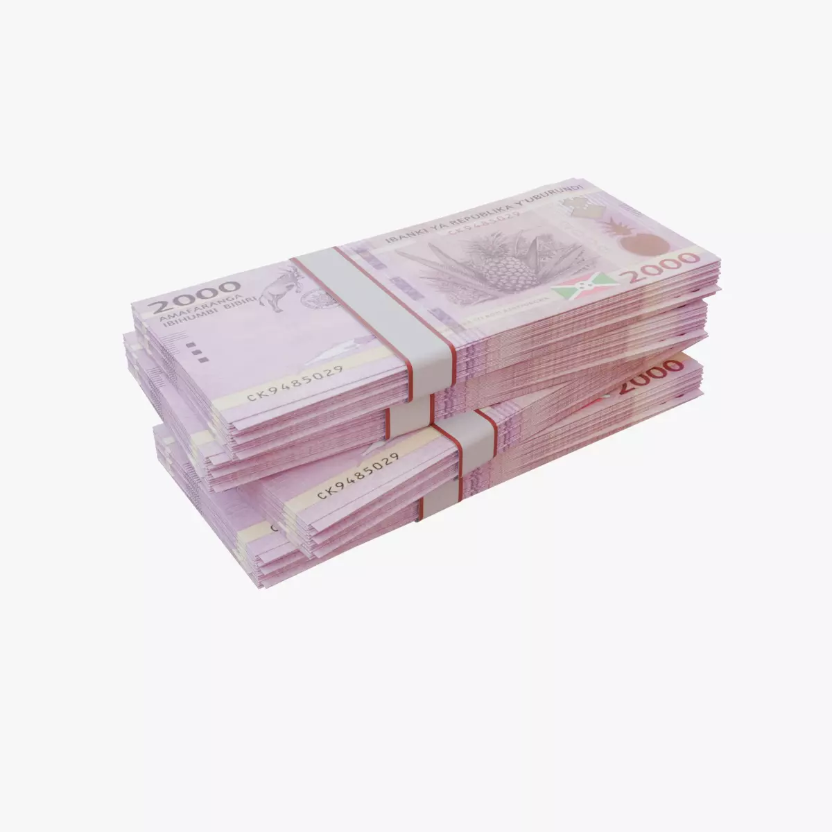 2000 Burundian Franc BIF Low-poly 3D model