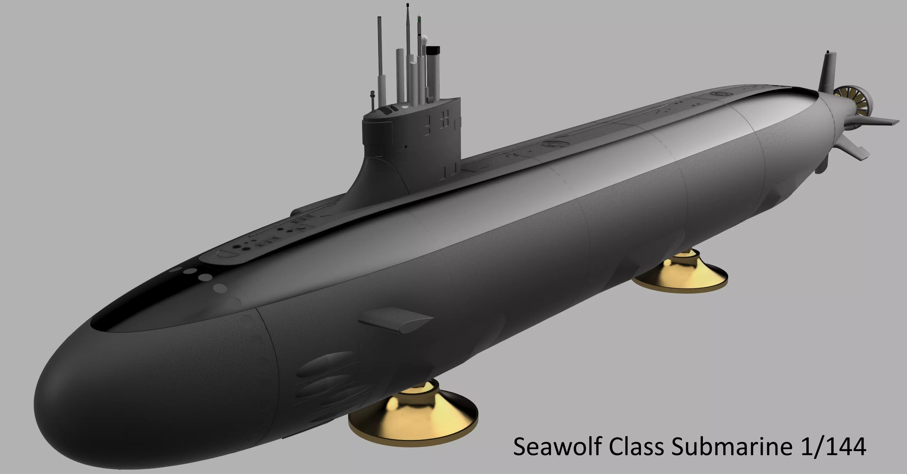 Seawolf Submarine Static 144 scale 3D print model