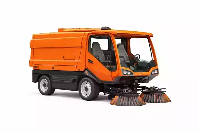 Generic Street Sweeper City Cleaning Utility Vehicle