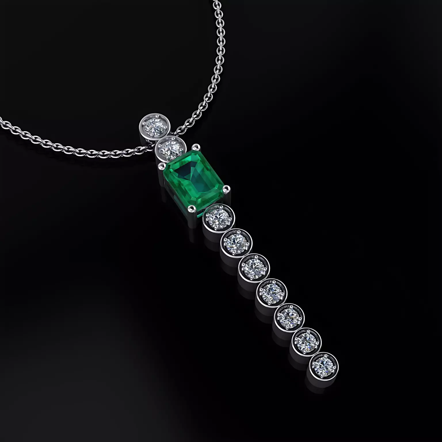Pendant with Emerald 3D print model
