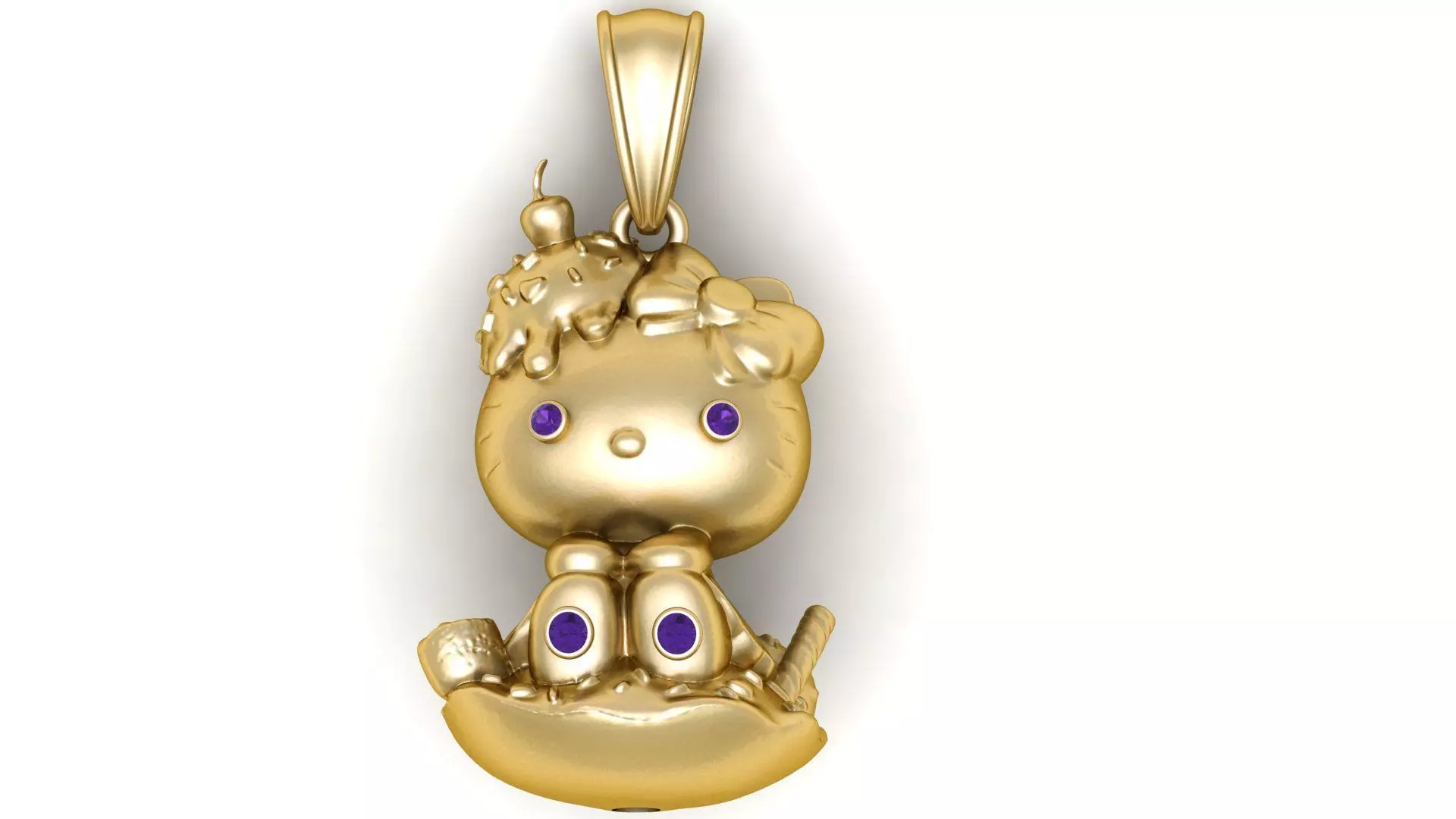 Sweet Sanrio Gold Kitty Ice Cream Pendant 3D print model