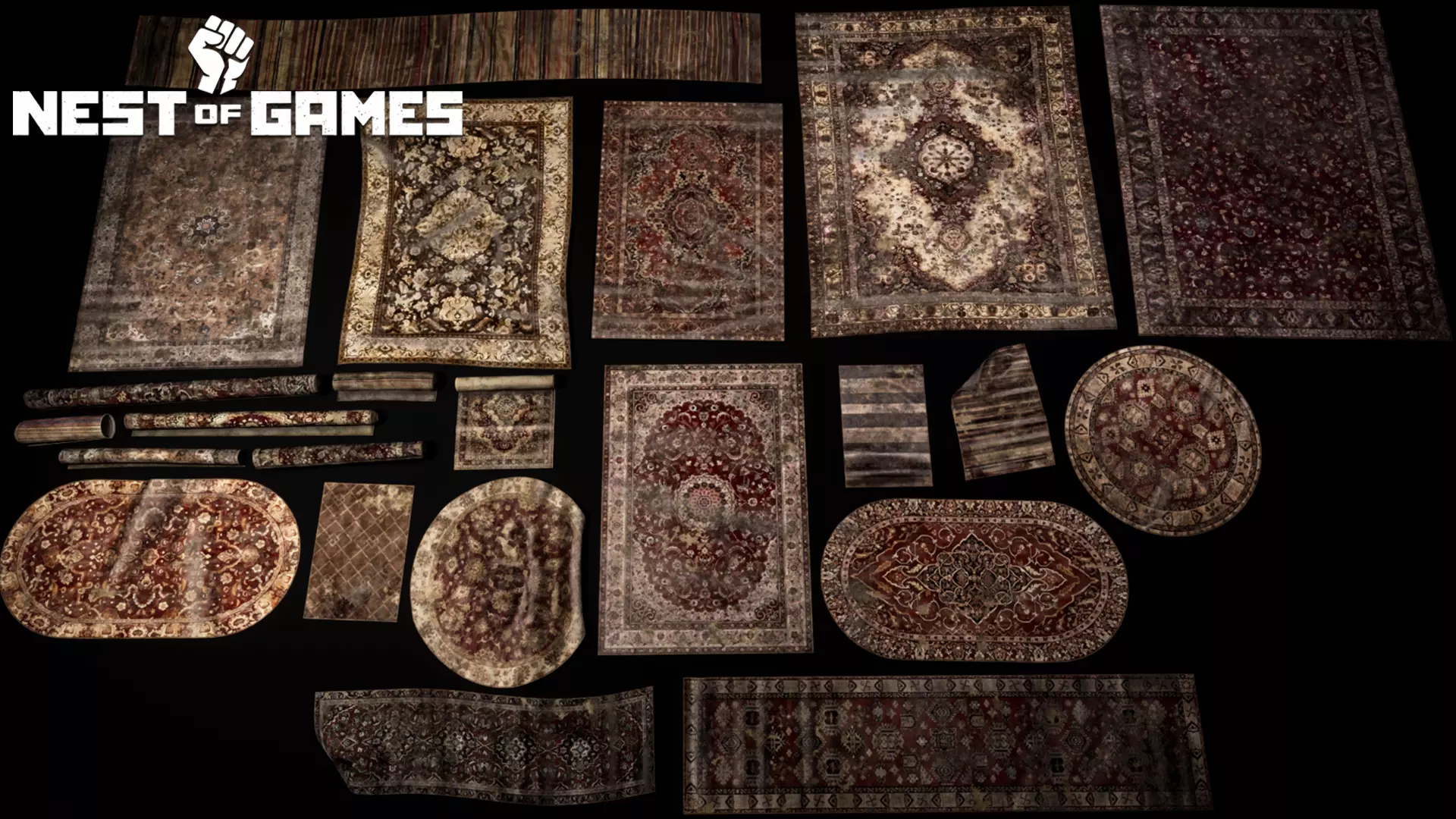 Carpets and Rugs Collection Low-poly 3D model