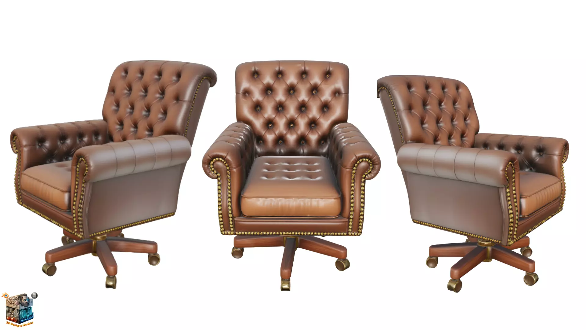 High Detail Executive Office Chair Low-poly 3D model