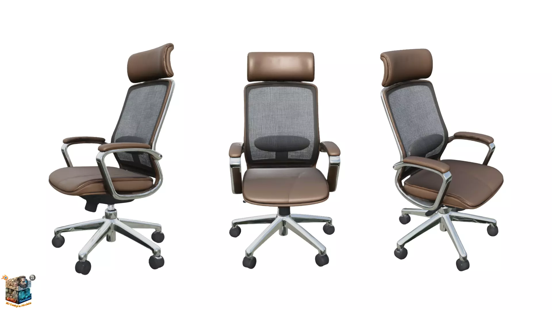 Premium Office Boss Chair Realistic Low-poly 3D model