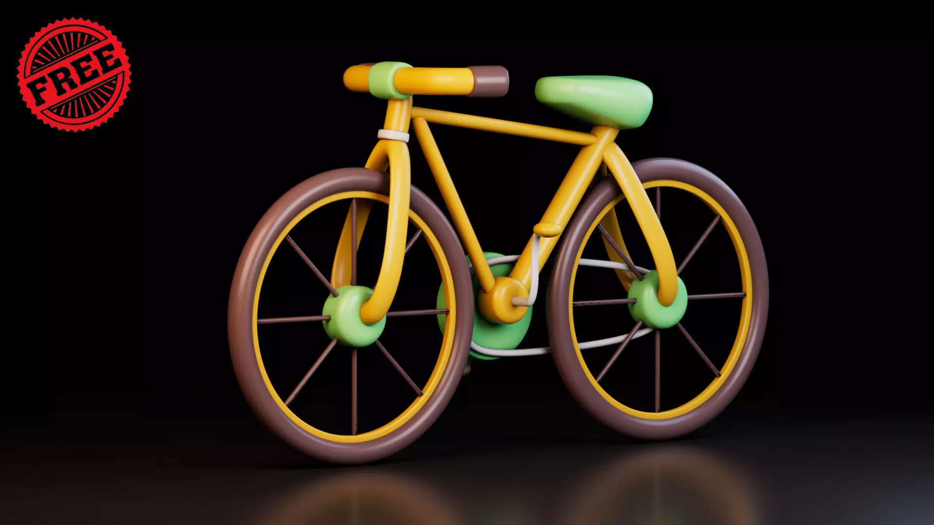 Stylized Bicycle Free low-poly 3D model