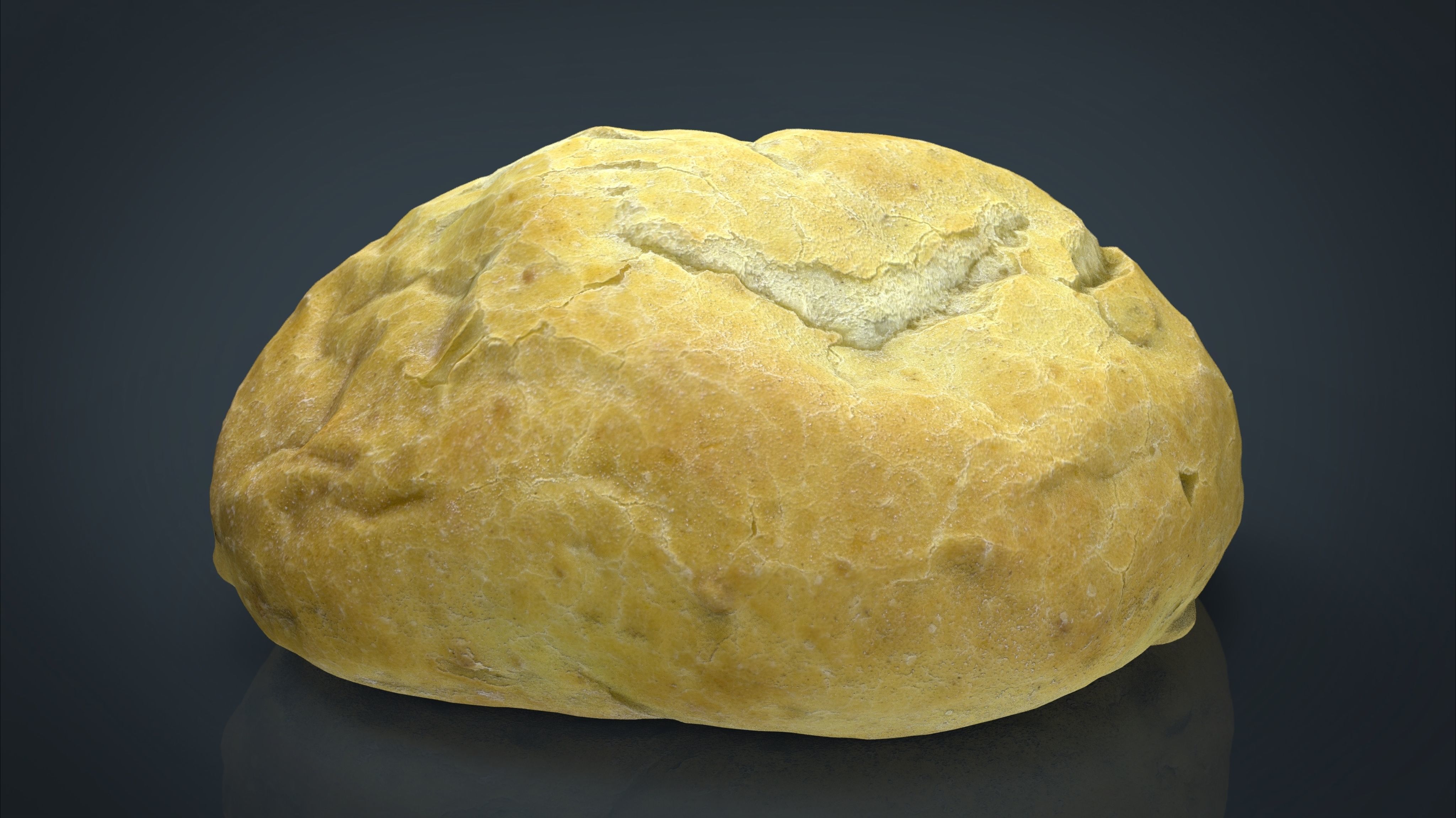 Bread loaf of Low-poly 3D model_2
