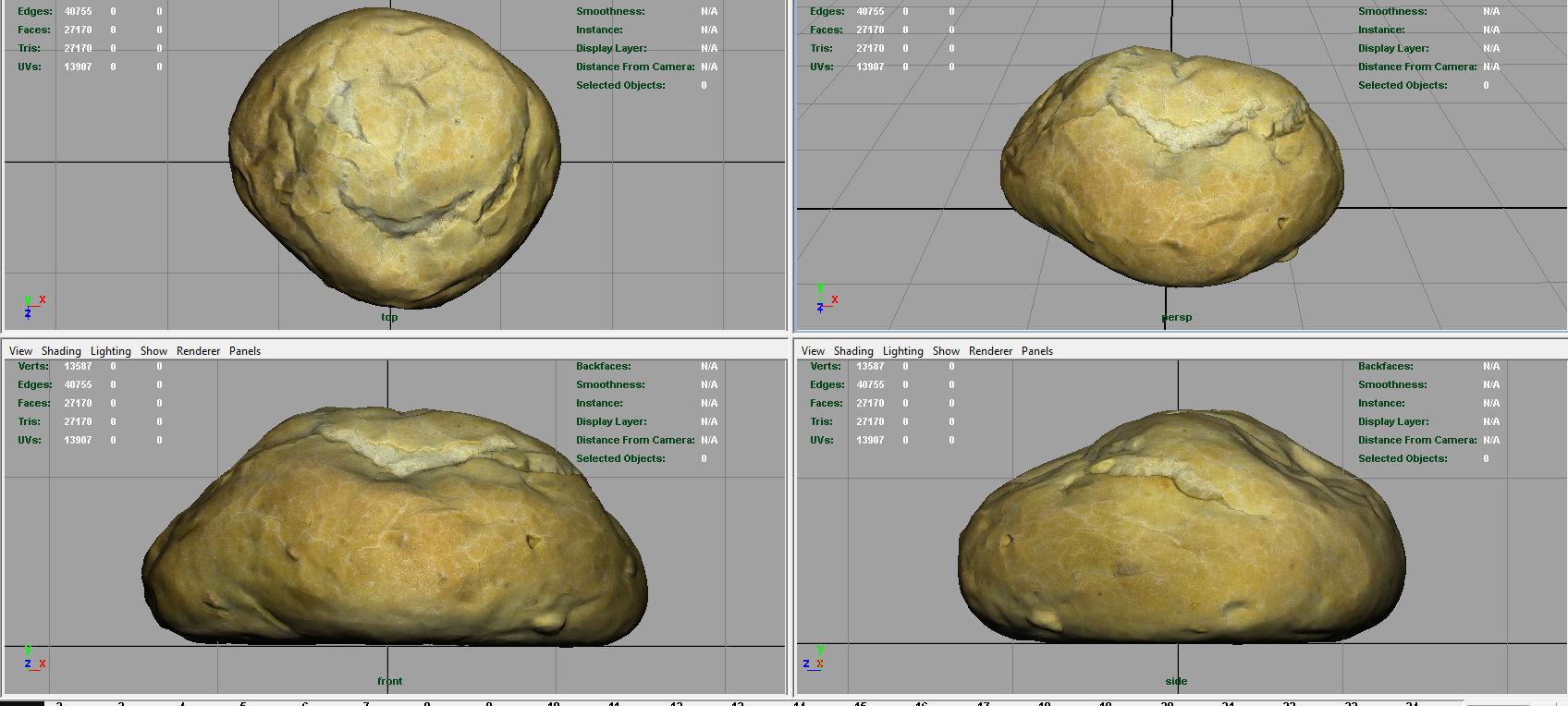 Bread loaf of Low-poly 3D model_9