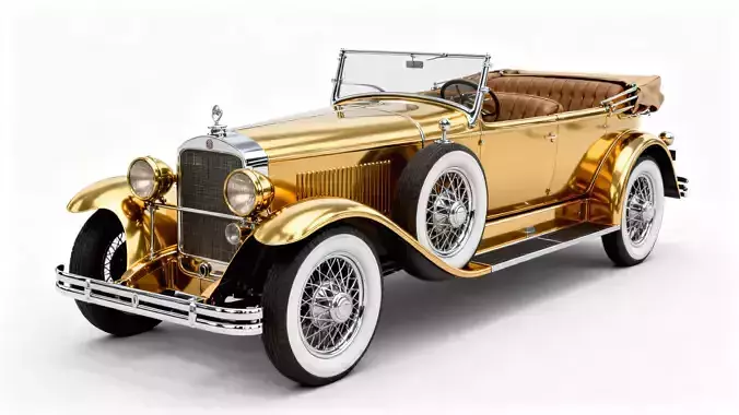 24K Gold Plated 1920s Luxury Phaeton 3D Model
