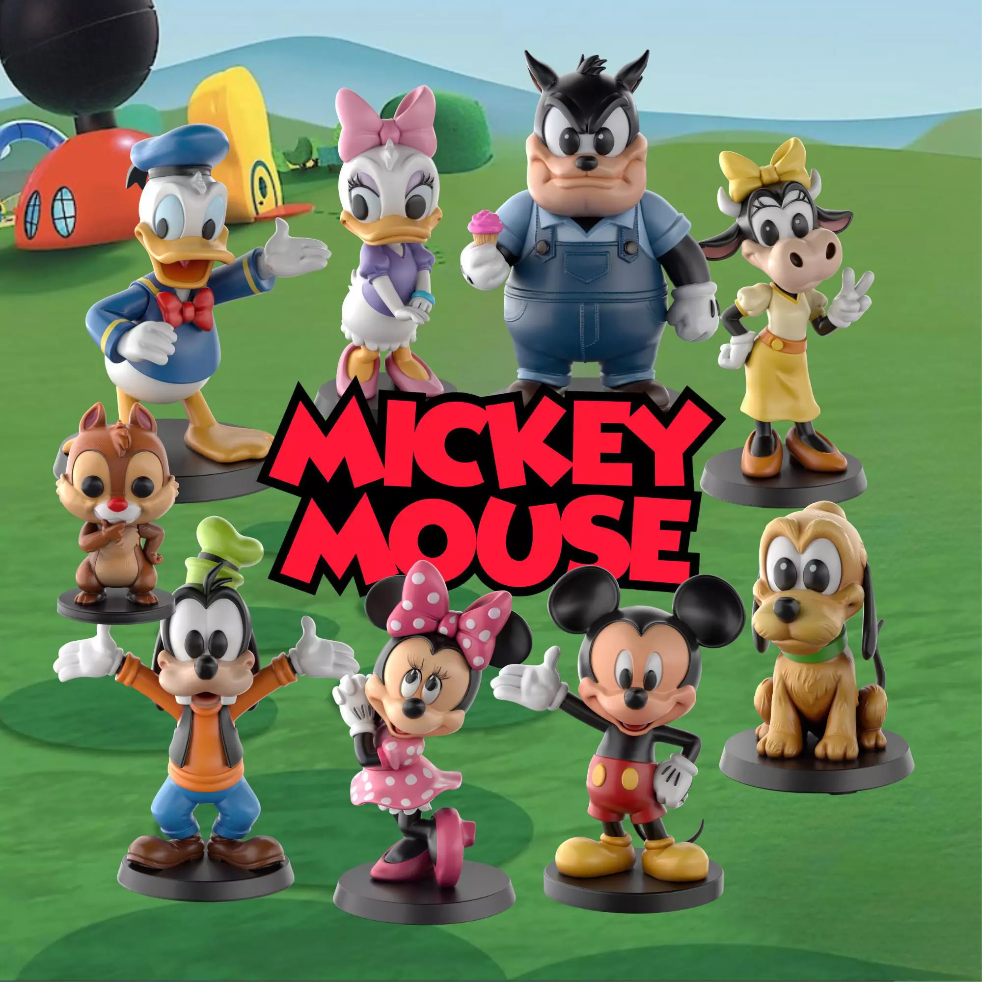STL printable - Mickey Mouse - textured GLBs 3D print model
