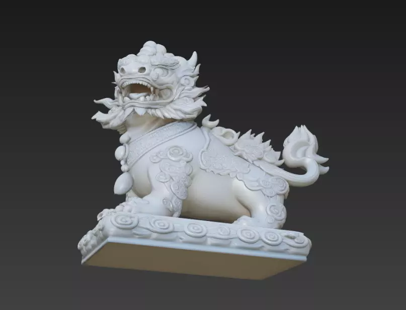 Chinese Guardian Lion Foo Dog Statue 3D print model