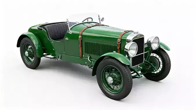 Classic British Racing Green Roadster 3D Model