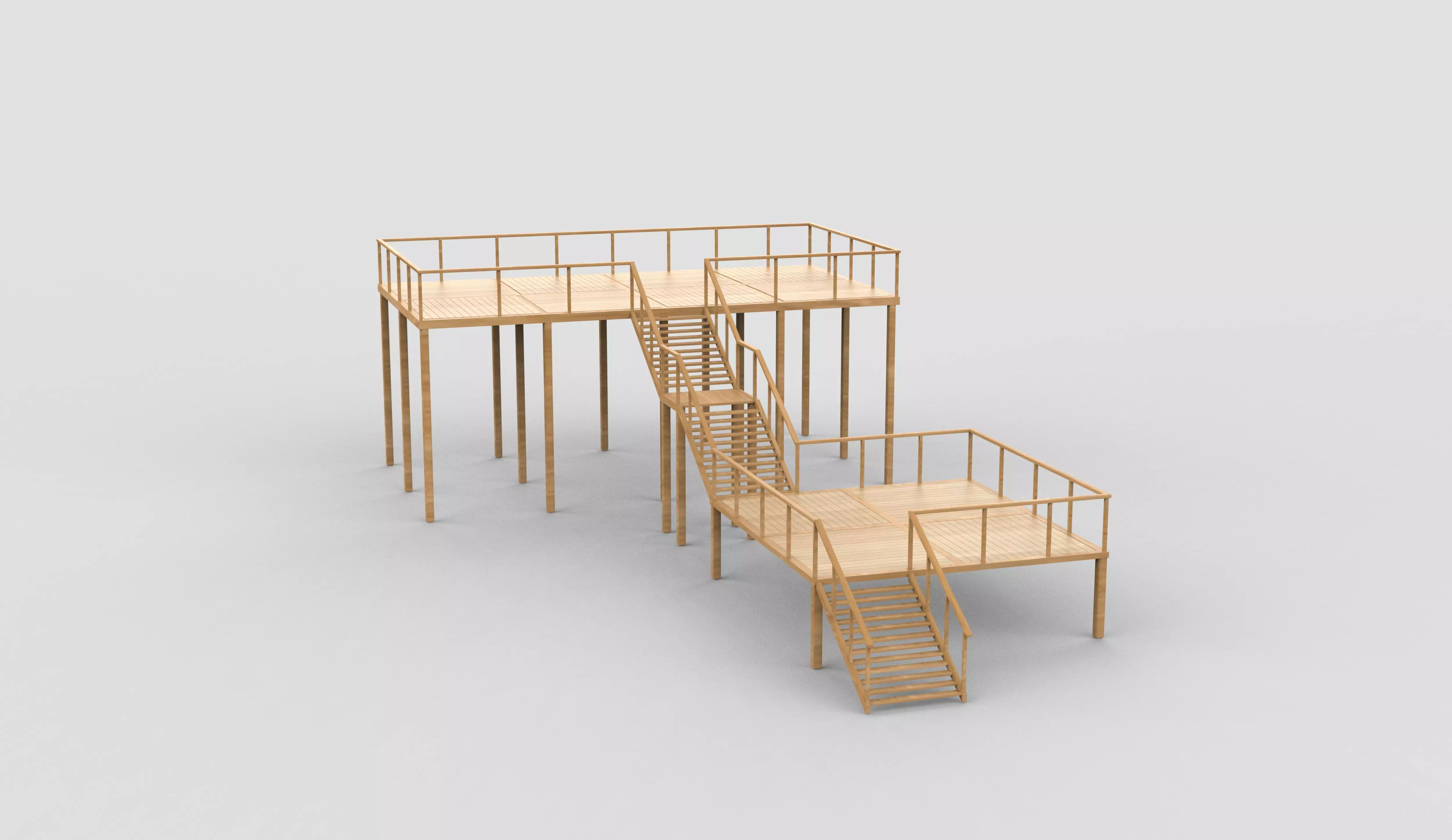 wooden Jetty 03 3D model