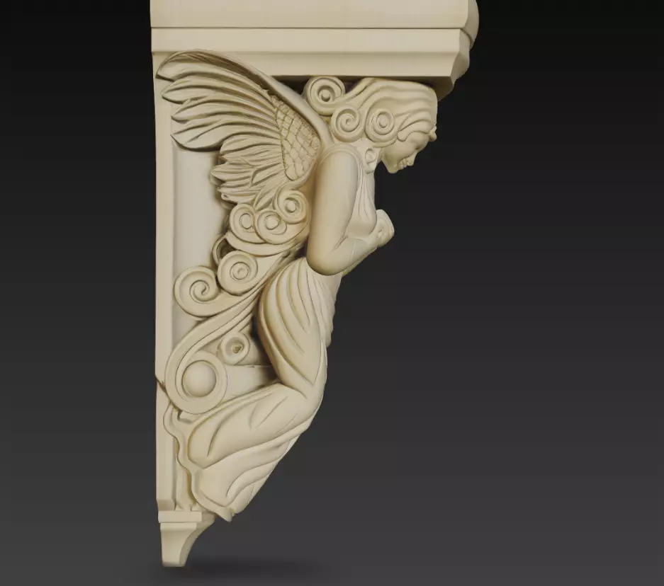 Angel Corbel Decorative Wall Bracket 3D print model