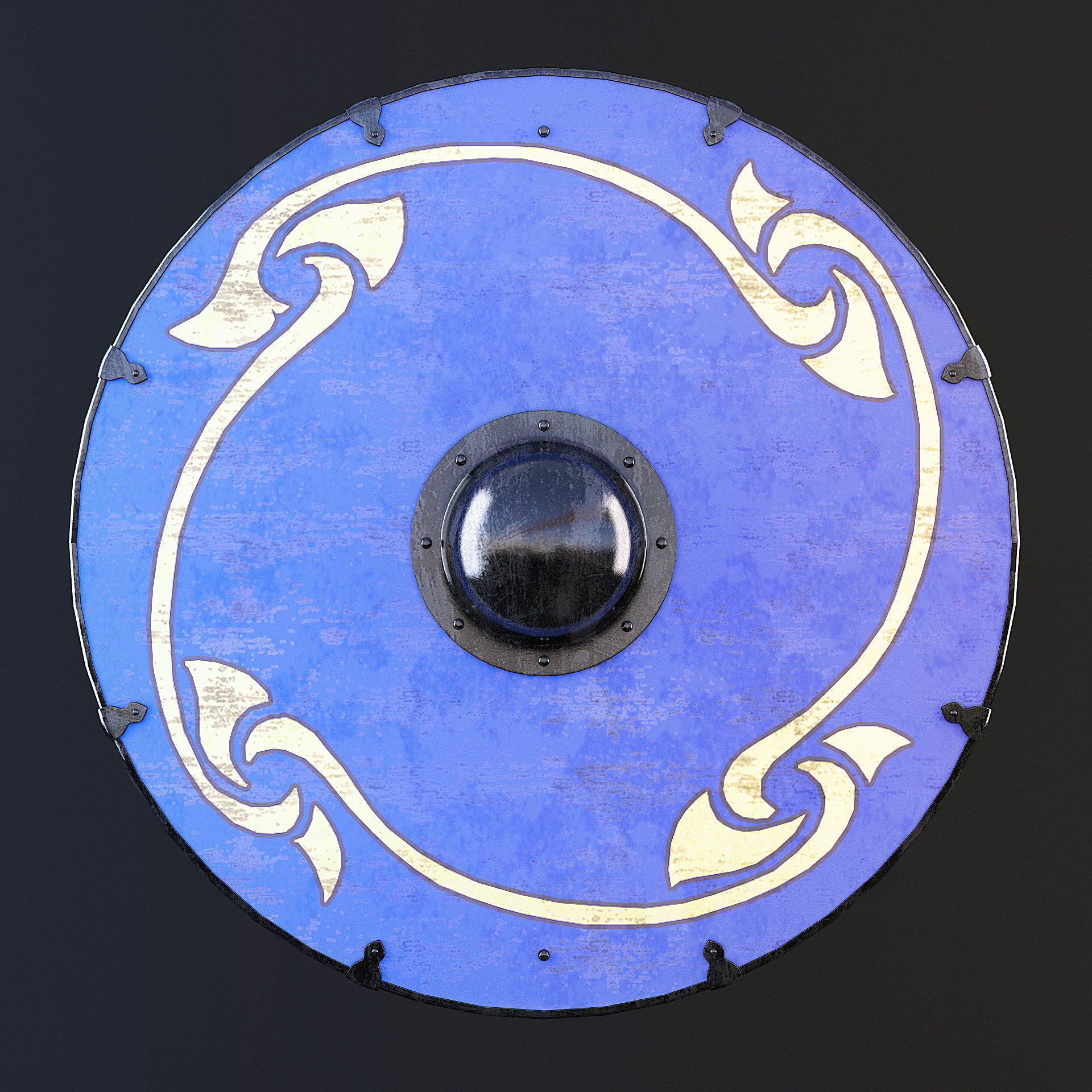 Viking shield - multi texture set 3D model_8