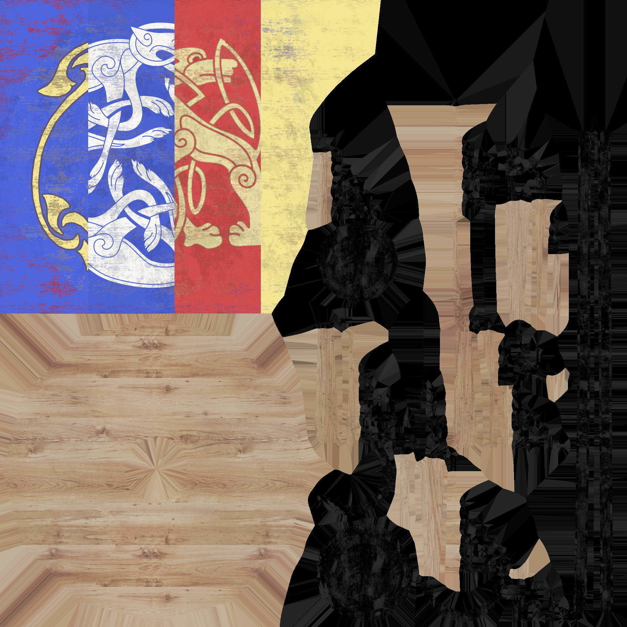 Viking shield - multi texture set 3D model_28