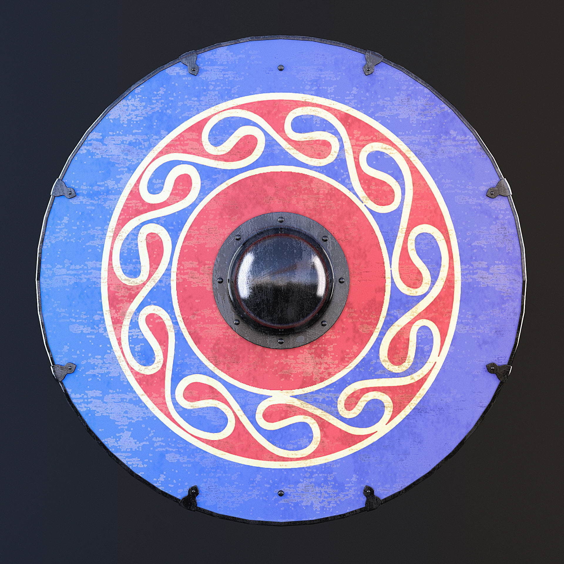 Viking shield - multi texture set 3D model_6