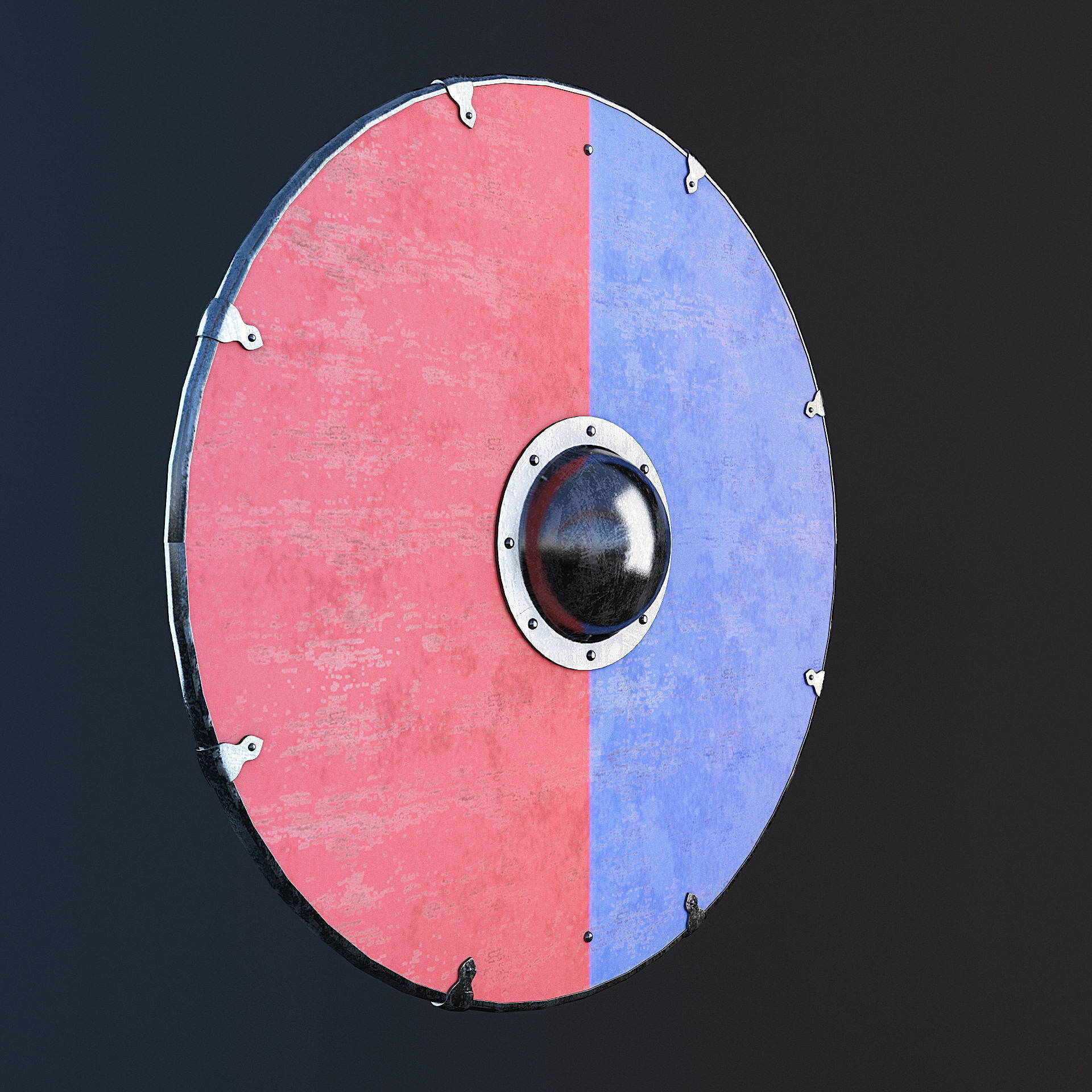 Viking shield - multi texture set 3D model_13