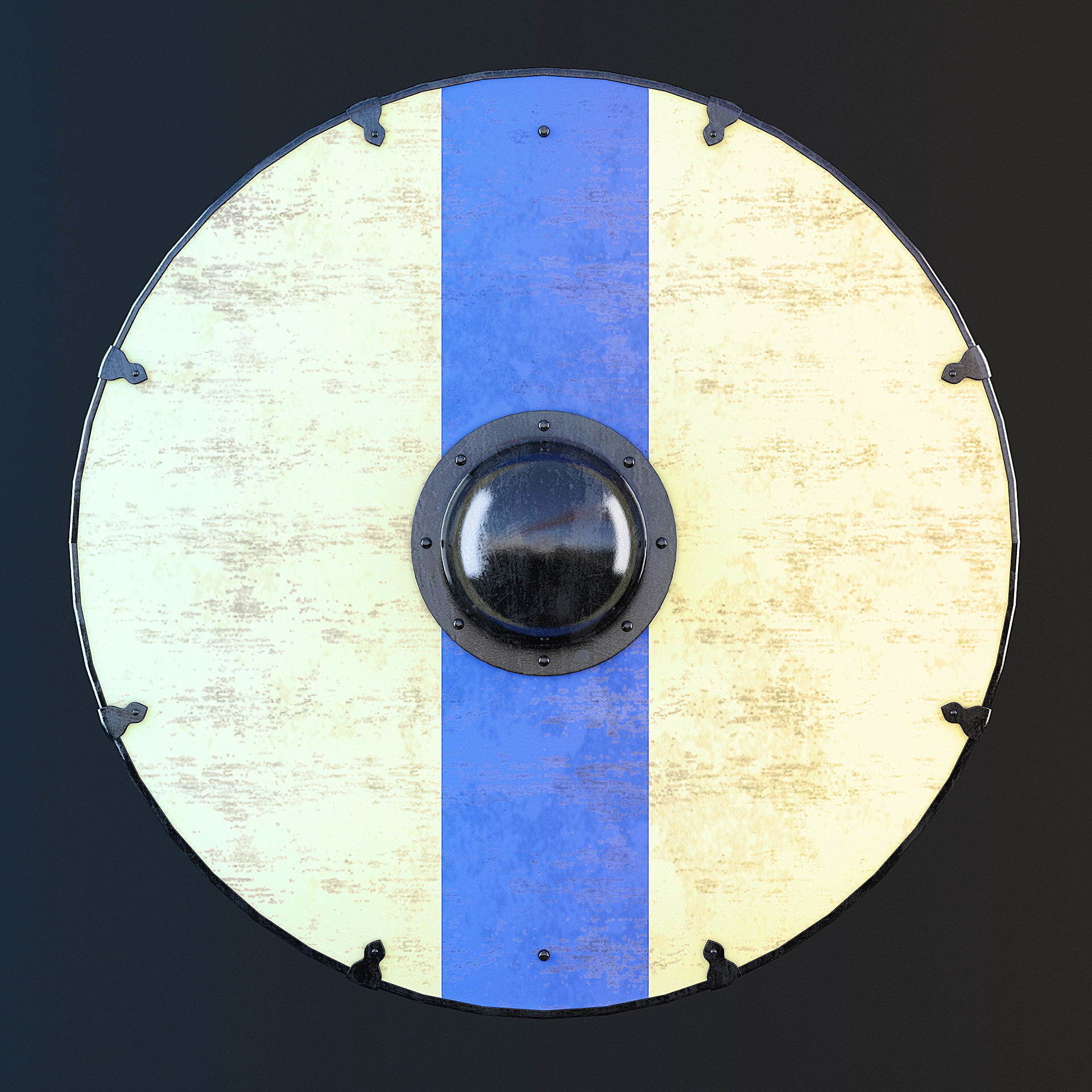 Viking shield - multi texture set 3D model_9