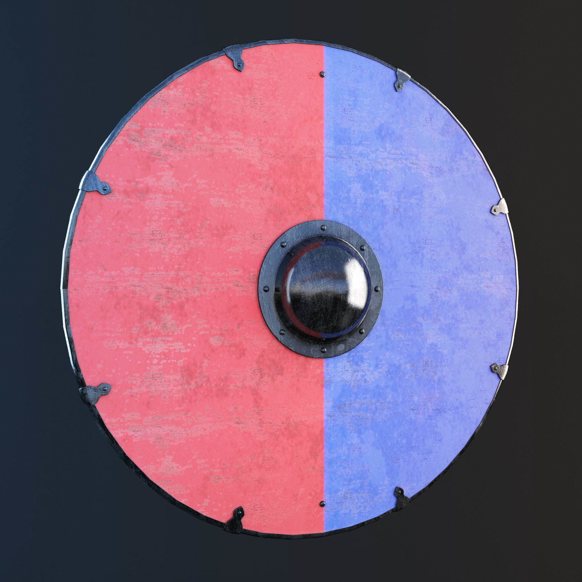 Viking shield - multi texture set 3D model_12