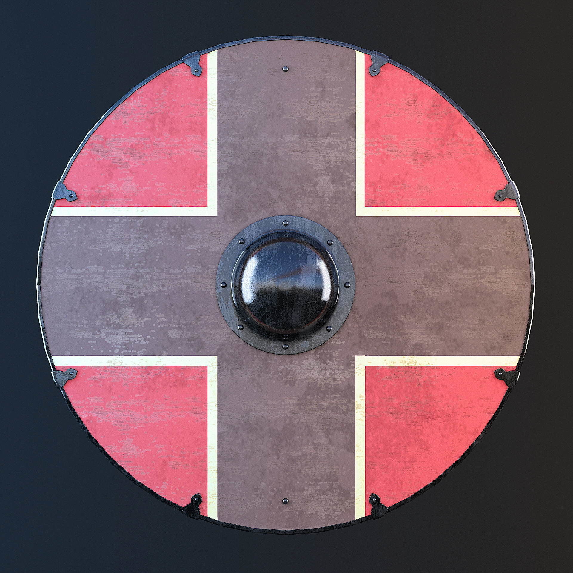 Viking shield - multi texture set 3D model_7