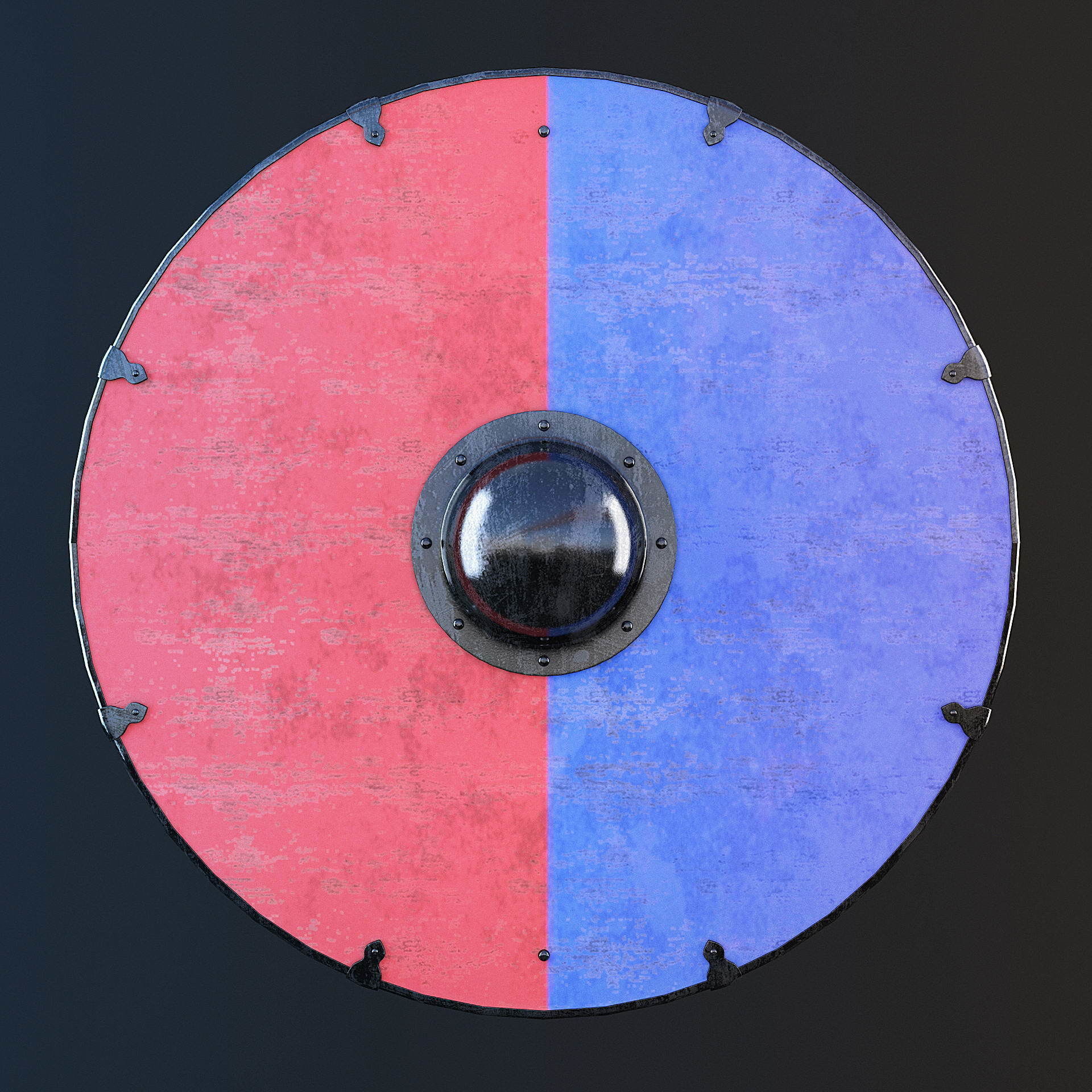 Viking shield - multi texture set 3D model_11