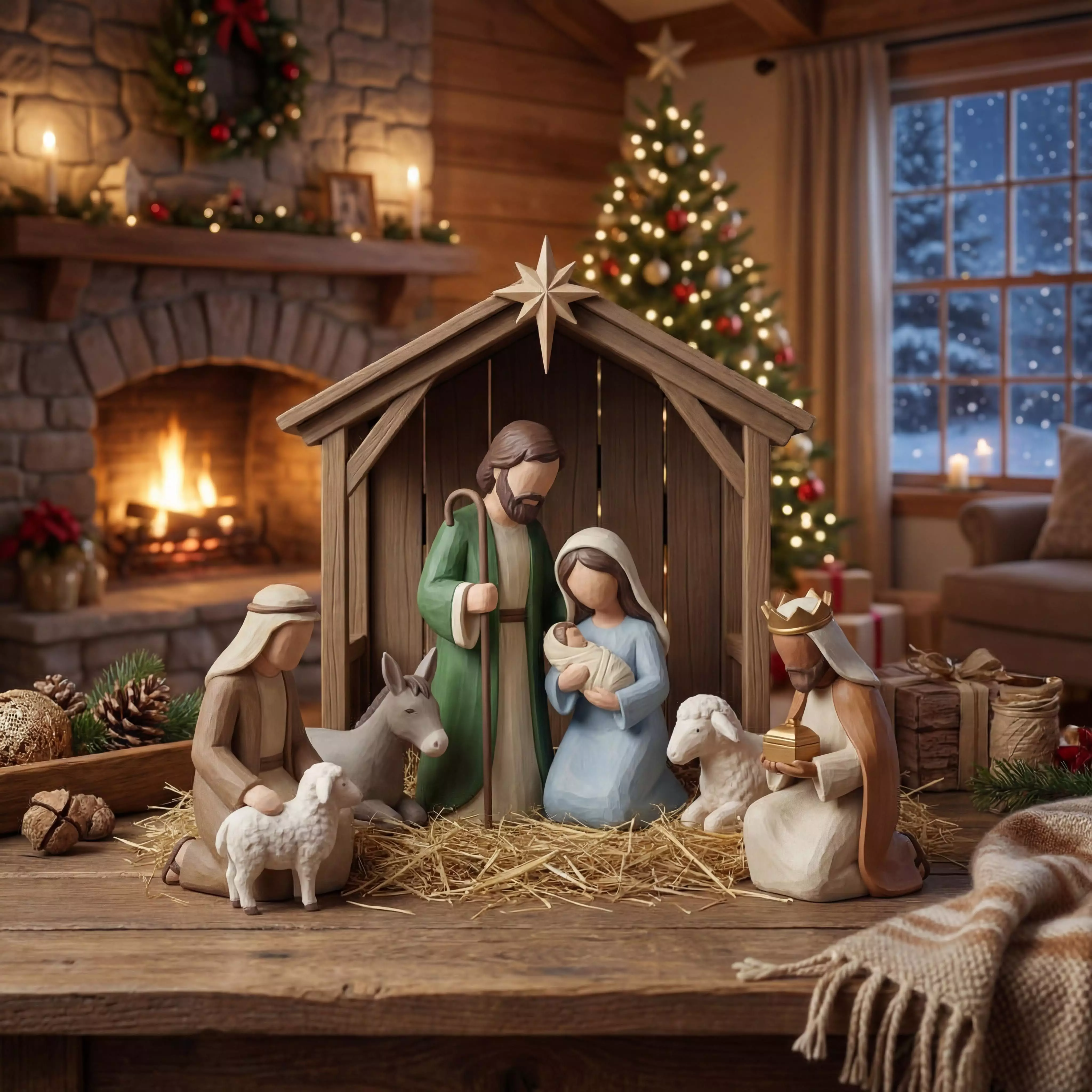 STL printable - Nativity Scene Bethlem - textured GLBs 3D print model