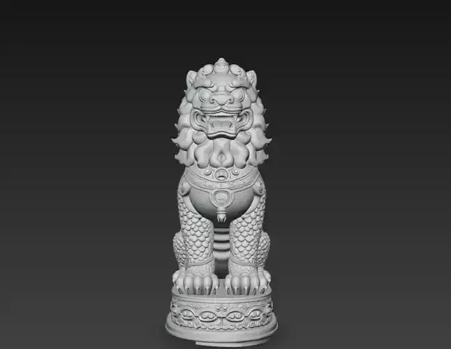 Chinese Guardian Lion Foo Dog Temple Statue
