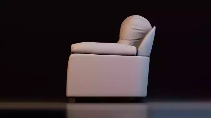 Modern Leather Two Seat Sofa Low-poly 3D model 4