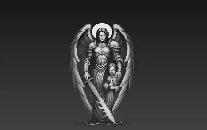 Guardian Angel Protecting Child Christian Statue