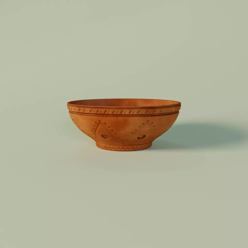 Pot decorative terracotta Free low-poly 3D model