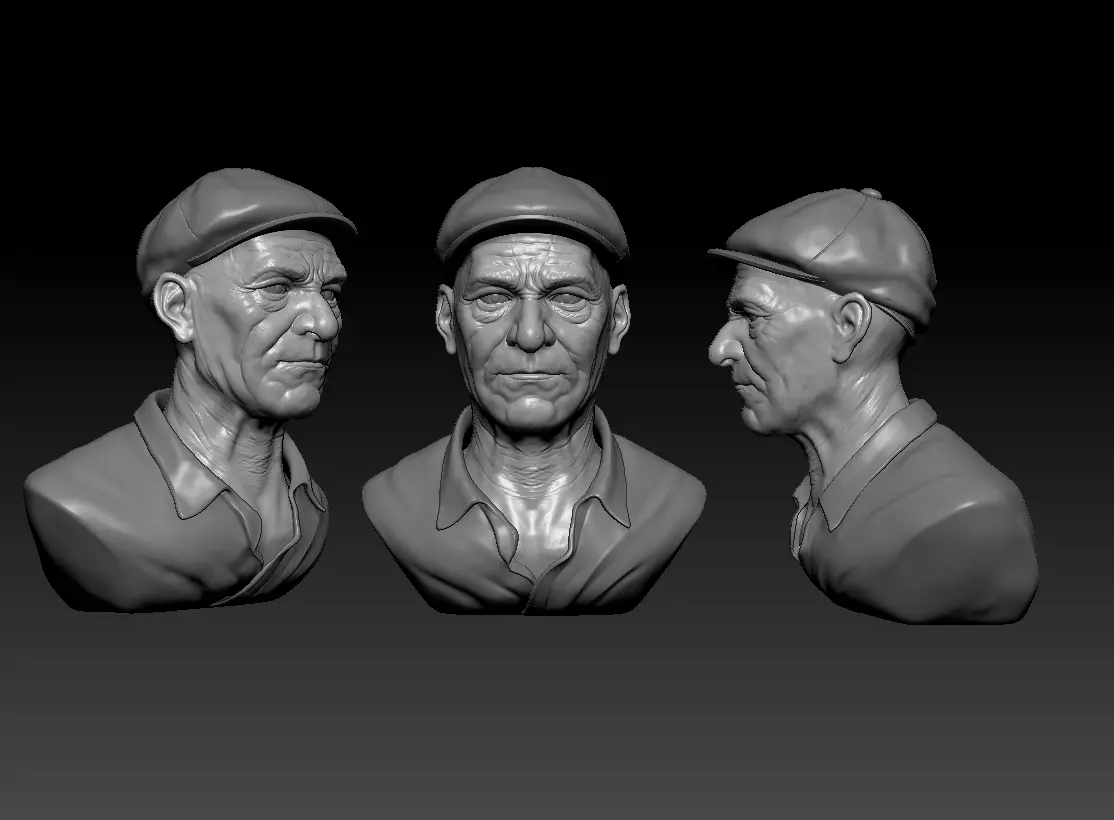 old man head 3D print model