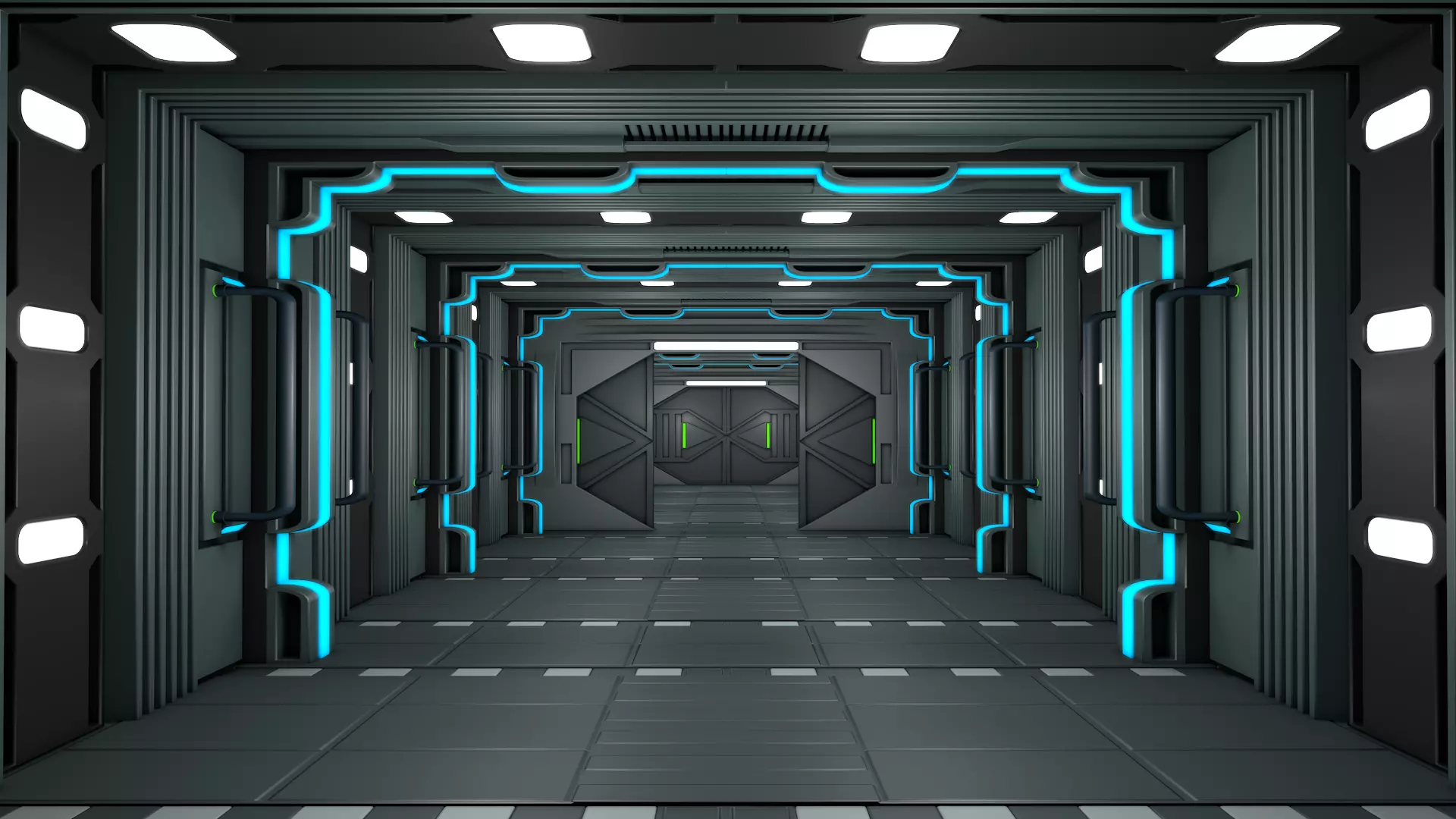Sci Fi Corridor Futuristic 3D model
