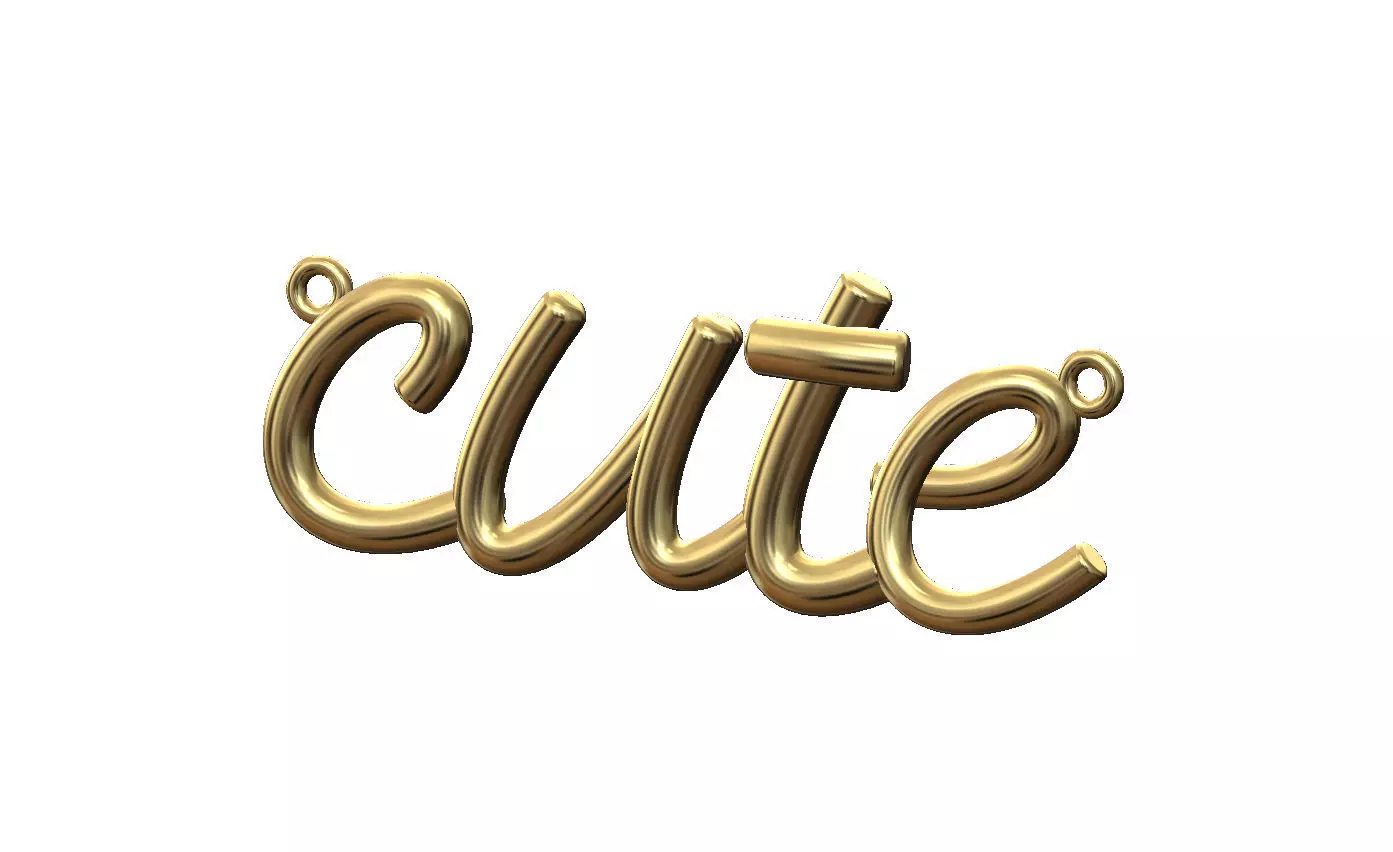 Cute name 3d letters wire pendant and charm 3D print model