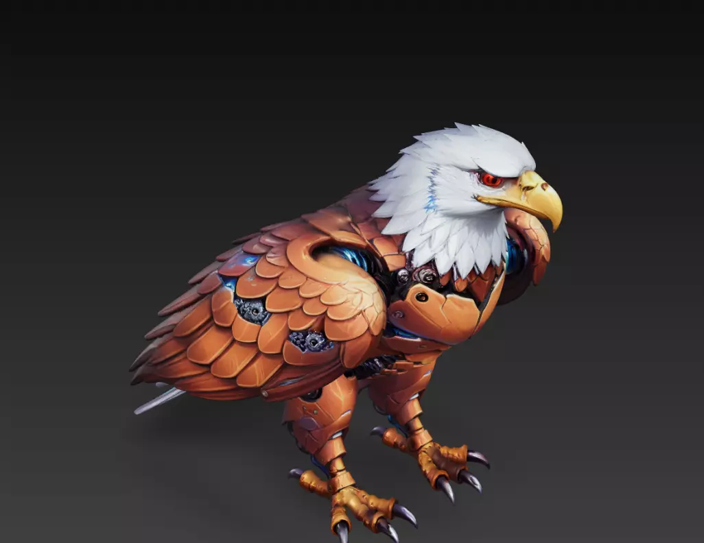 Sci-Fi Robotic Eagle Mech Bird Character 3D print model