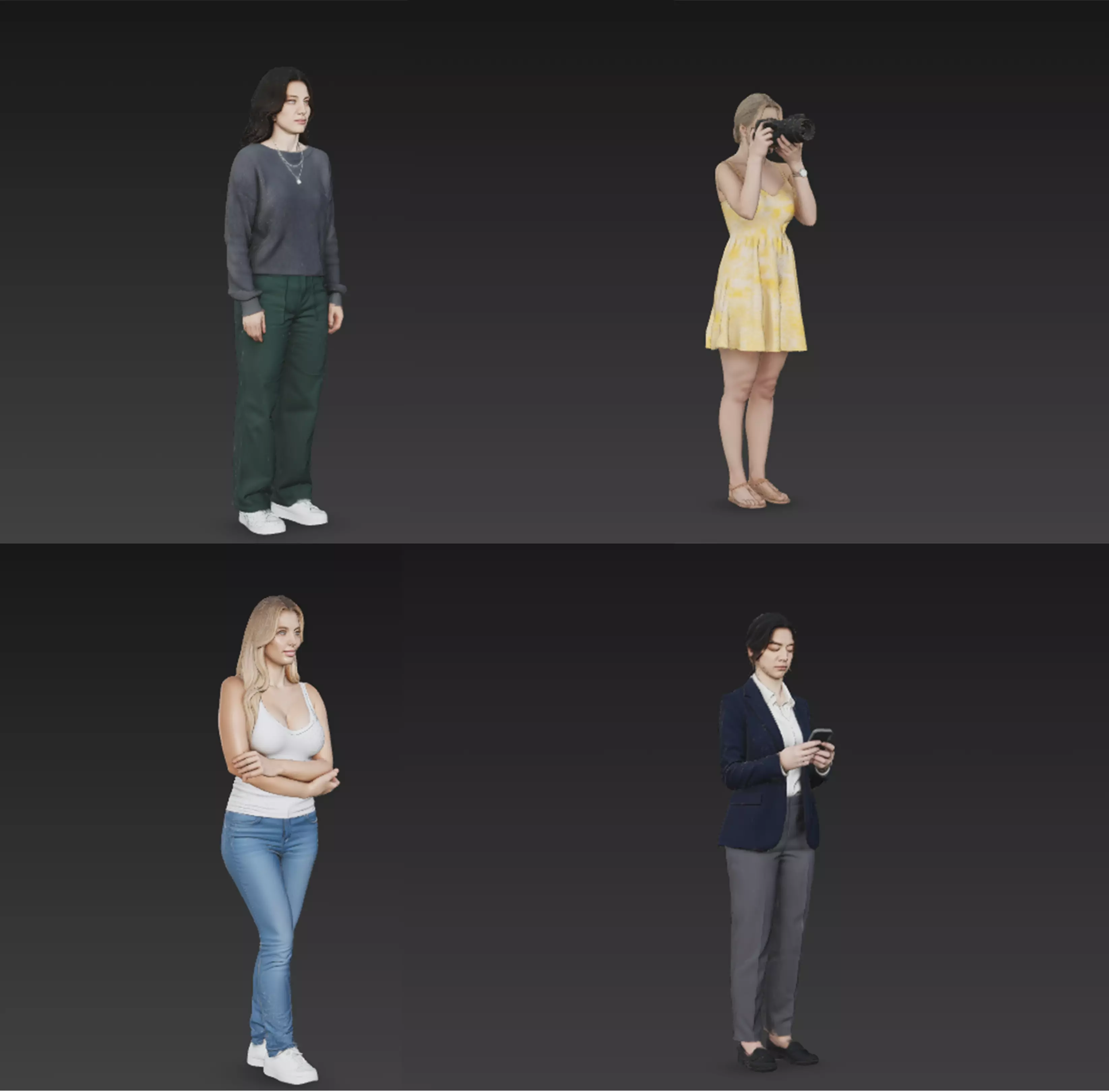 Normal Young Women Pack 3D model