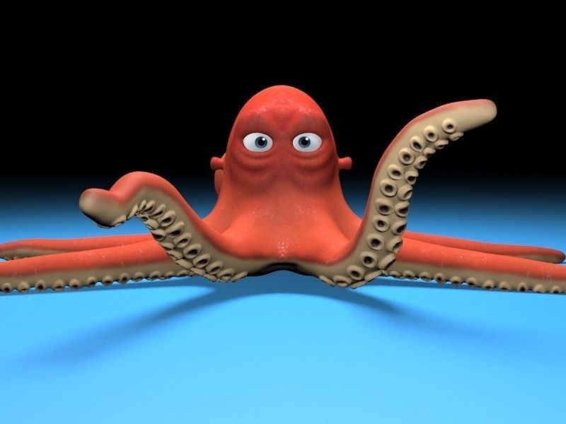 cartoon Octopus  Low-poly 3D model_8