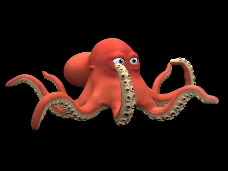 cartoon Octopus  Low-poly 3D model_2