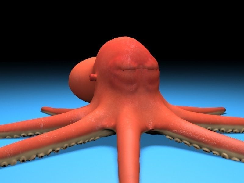 cartoon Octopus  Low-poly 3D model_3