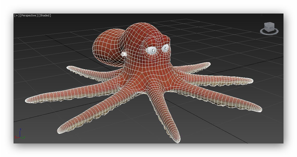 cartoon Octopus  Low-poly 3D model_10