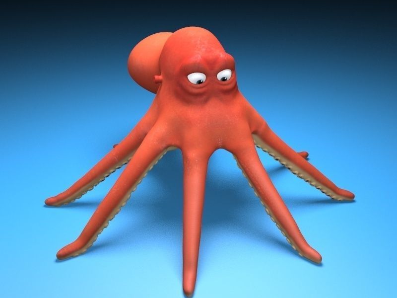cartoon Octopus  Low-poly 3D model_6