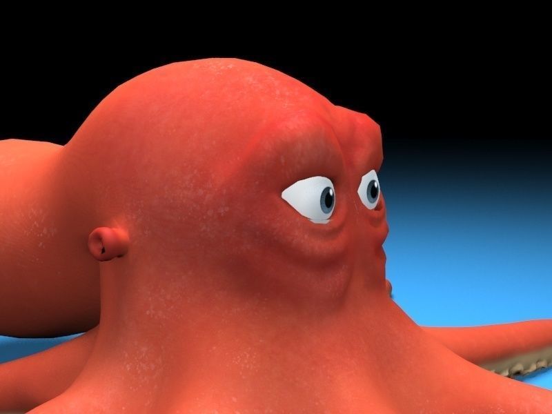 cartoon Octopus  Low-poly 3D model_4