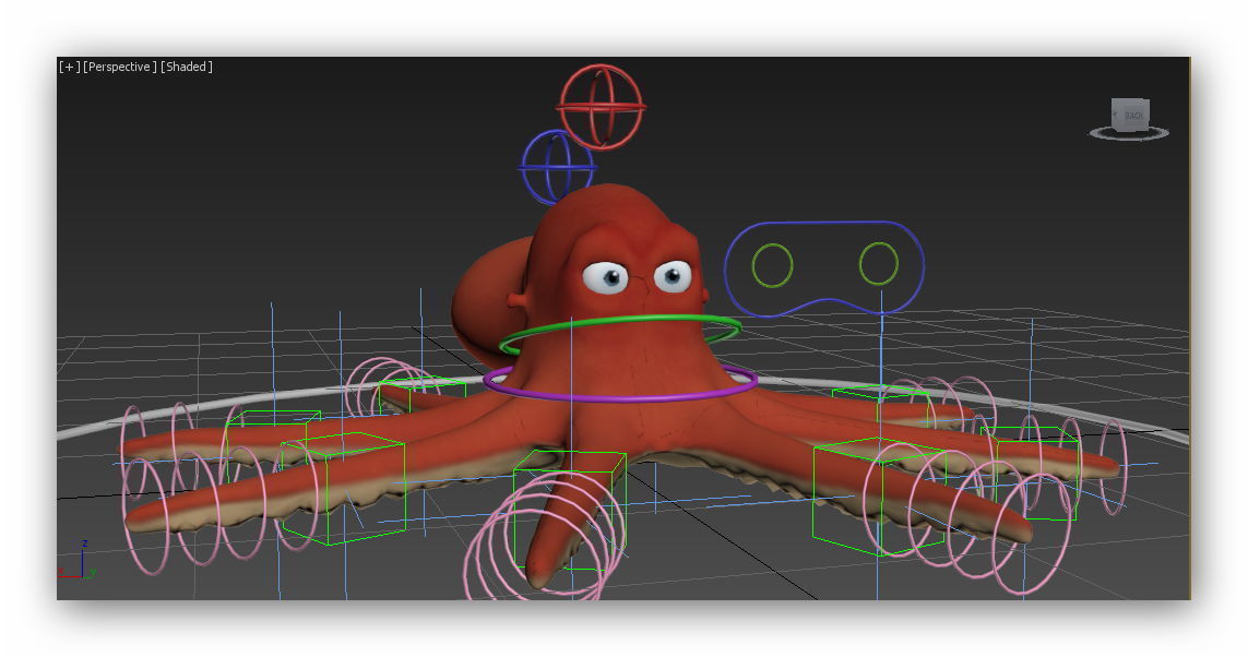 cartoon Octopus  Low-poly 3D model_13