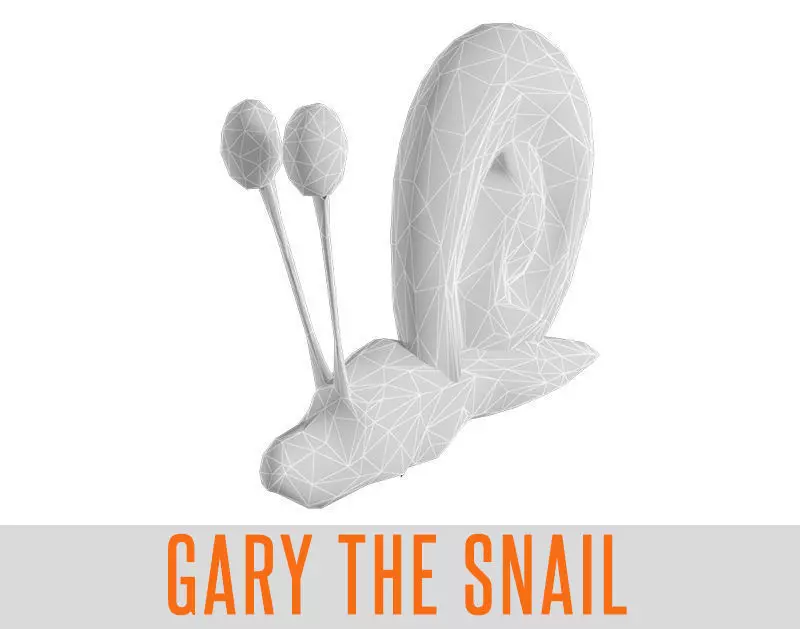 Gary the Snail From Sponge Series Escargot Helix Winkle Low-poly 3D model_0