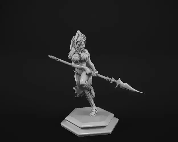 Lancer statue of woman holding sword 3D print model